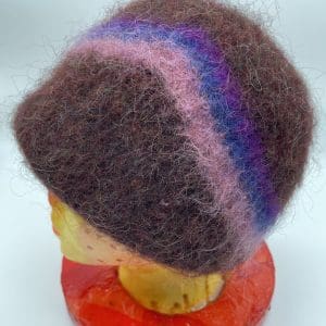 Medium, Purple/Brown Bob-Hat, with Gold/Blue Chevon