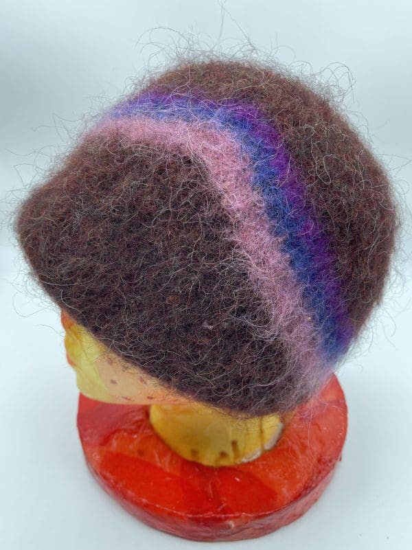 Medium, Purple/Brown Bob-Hat, with Gold/Blue Chevon