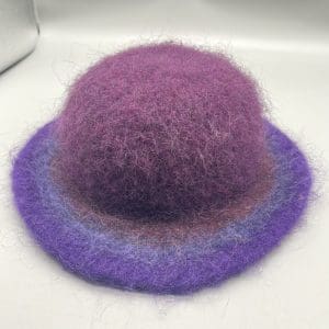 Small, Flat Brimmed, Hat With Round Crown in Purples