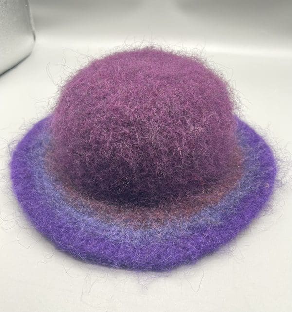 Small, Flat Brimmed, Hat With Round Crown in Purples