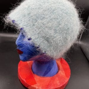 Small, Blue Bob-Hat With Blue Beads