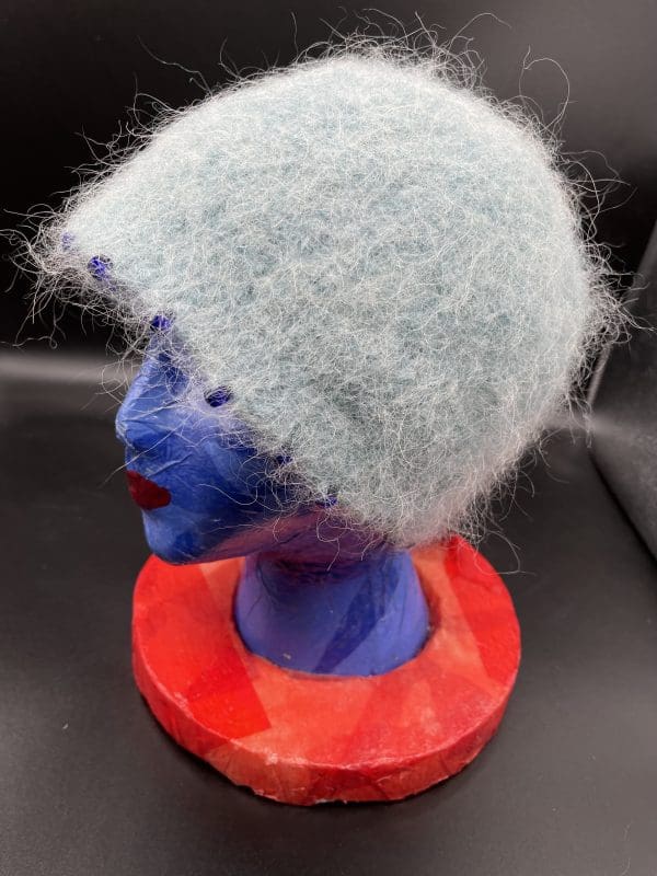 Small, Blue Bob-Hat With Blue Beads
