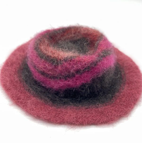 Medium, Fedora Crown in Pinks and Black