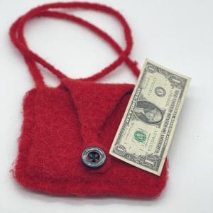 Short, Red Money Bag