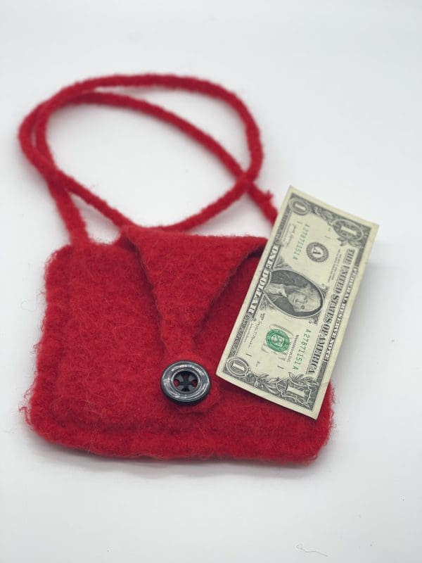 Short, Red Money Bag