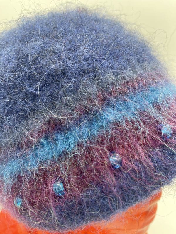 Small, Blue, Bob-Hat, with Turquoise Beads. - Image 2