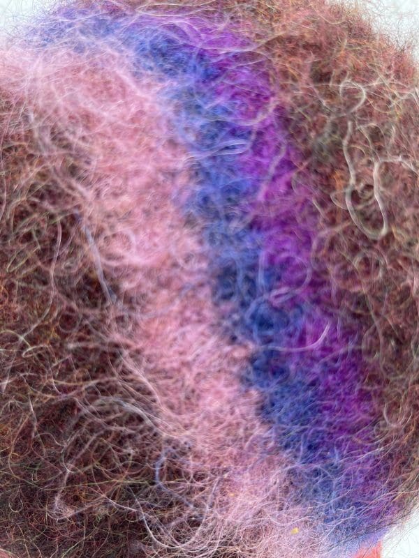 Medium, Purple/Brown Bob-Hat, with Gold/Blue Chevon - Image 2