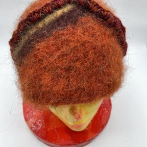 Medium, Rust with /Gold/Purple Asymmetrical Chevron, Bob Hat