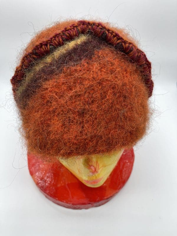 Medium, Rust with /Gold/Purple Asymmetrical Chevron, Bob Hat