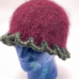 Large Burgundy/Green Cloche with Sequins.