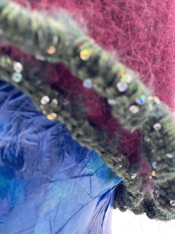 Large Burgundy/Green Cloche with Sequins. - Image 2