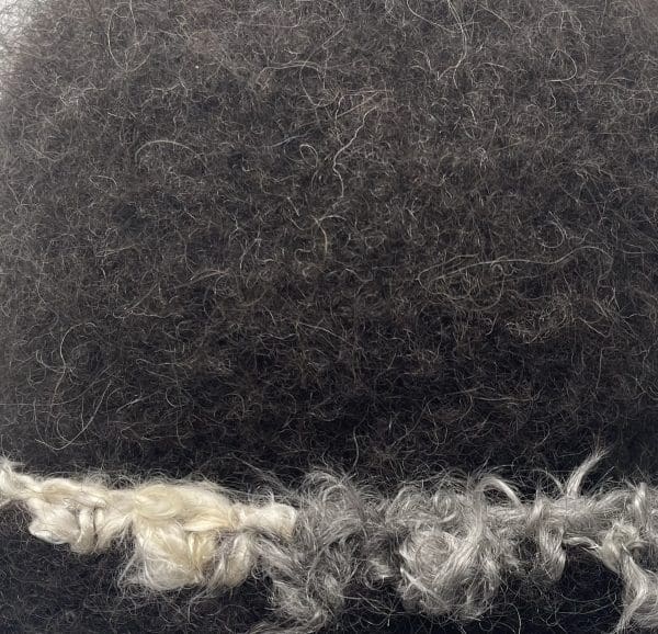 Large Black Partially Rolled Brim With Angora Trim - Image 2