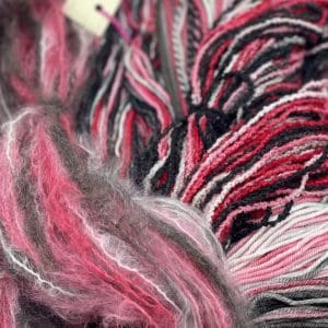 697 Yards, DK Weight, Hand-Dyed Textures in Red/Grey/Black